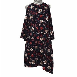 Zoe by Rachel Zoe Navy Floral Cold Shoulder Dress